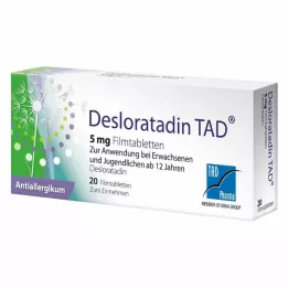DESLORATADIN TAD Comprimidos revestidos por película de 5 mg, 20 unidades