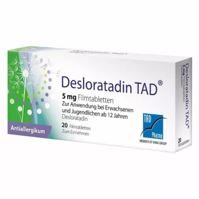 DESLORATADIN TAD Comprimidos revestidos por película de 5 mg, 20 unidades