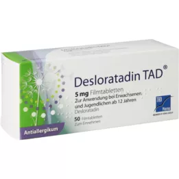 DESLORATADIN TAD Comprimidos revestidos por película de 5 mg, 50 unidades