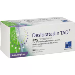 DESLORATADIN TAD Comprimidos revestidos por película de 5 mg, 100 unidades