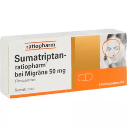 SUMATRIPTAN-ratiopharm for migraine 50 mg comprimidos revestidos por película, 2 unid