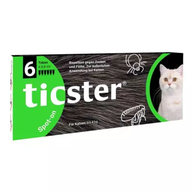 TICSTER Solução para unção punctiforme para gatos até 4 kg, 6X0,4 ml TICSTER Solução para unção punctiforme para gatos até 4 kg, 6X0,4 ml