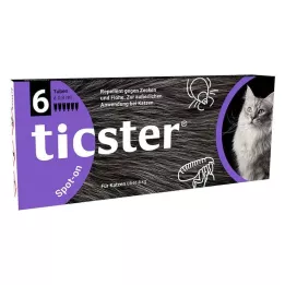 TICSTER Solução para gatos de 4-8 kg, 6X0,8 ml