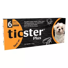 TICSTER Plus solução para unção punctiforme para cães 4-10kg, 6X1,2 ml