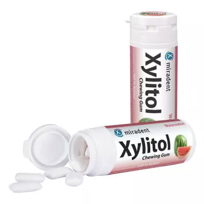 MIRADENT Xilitol para cuidados odontológicos, goma de mascar melancia, 30 unidades MIRADENT Xilitol para cuidados odontológicos, goma de mascar melancia, 30 unidades