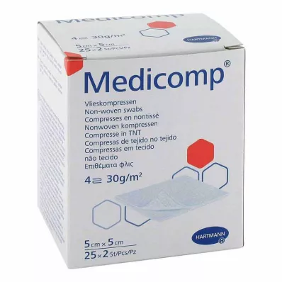 Medicomp velo comp.estéril 5x5 cm 4 camadas, 25x2 unid Medicomp velo comp.estéril 5x5 cm 4 camadas, 25x2 unid