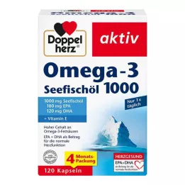 DOPPELHERZ Óleo de peixe do mar Omega-3 1000 cápsulas, 120 cápsulas