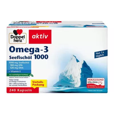Óleo de peixe marinho Doppelherz Omega-3 1000 cápsulas, 240 peças Óleo de peixe marinho Doppelherz Omega-3 1000 cápsulas, 240 peças