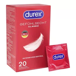 DUREX Preservativos clássicos sensíveis, 20 unidades