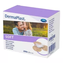 DERMAPLAST SOFT Rebocos para pontos redondos de 22 mm, 200 pcs