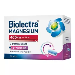 BIOLECTRA Magnésio 400 mg ultra depósito trifásico, 30 unid