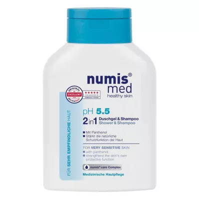 NUMIS gel de duche med pH 5,5 2em1 & champô, 200 ml NUMIS gel de duche med pH 5,5 2em1 & champô, 200 ml