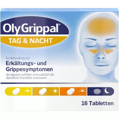 OLYGRIPPAL Dia &amp; Noite 500 mg/60 mg comprimidos, 16 unid