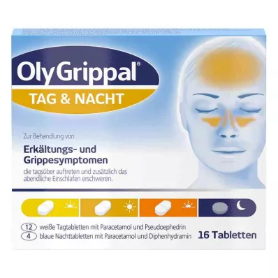 OLYGRIPPAL Dia &amp; Noite 500 mg/60 mg comprimidos, 16 unid