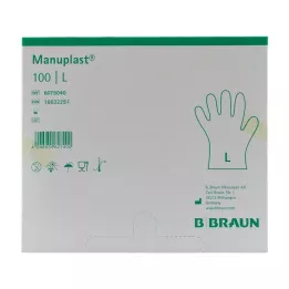 MANUPLAST Luvas descartáveis PE Tamanho L, 100 pcs