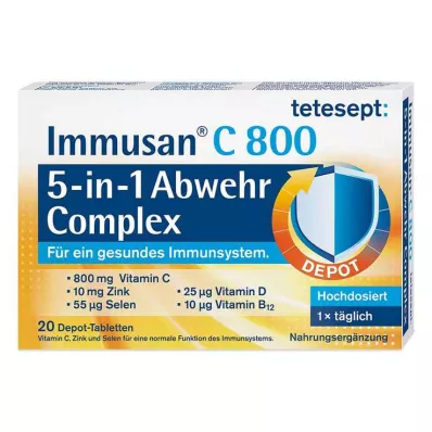 Comprimidos complexos de defesa Tetesept Immusan C 800 5 em 1, 20 unidades