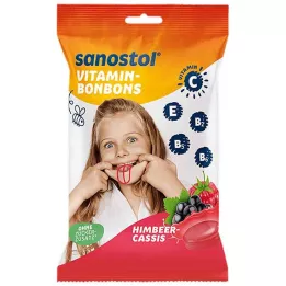 SANOSTOL Rebuçados vitaminados de framboesa-cassis, 75 g