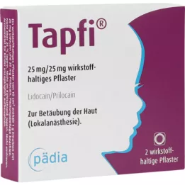 TAPFI Adesivo de 25 mg/25 mg contendo o ingrediente ativo, 2 unidades