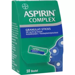 ASPIRIN Complexo de grânulos em bastão 500 mg/30 mg grânulos, 10 unid