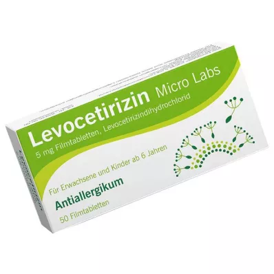 Levocetirizina Micro Labs 5 mg comprimidos revestidos por película, 50 unid Levocetirizina Micro Labs 5 mg comprimidos revestidos por película, 50 unid
