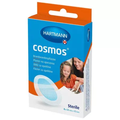 emplastros para queimaduras cosmos® 68 mm x 43 mm estéreis, 8 peças emplastros para queimaduras cosmos® 68 mm x 43 mm estéreis, 8 peças
