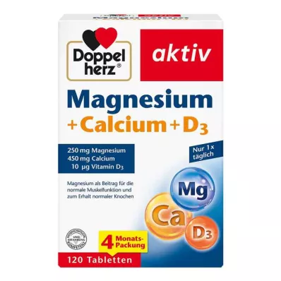 DOPPELHERZ Magnésio+Cálcio+D3 Comprimidos, 120 Cápsulas DOPPELHERZ Magnésio+Cálcio+D3 Comprimidos, 120 Cápsulas