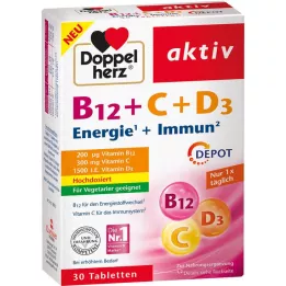 DOPPELHERZ B12+C+D3 Depot comprimidos activos, 30 unid