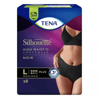 TENA SILHOUETTE mais L noir, 8 peças
