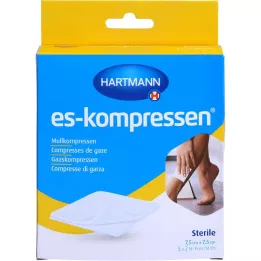 ES-KOMPRESSEN fio 17 estéril de 7,5x7,5 cm com 8 camadas, 5X2 unidades