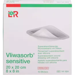 VLIWASORB Penso superabsorvente sensível de 20x20 cm, 10 unidades