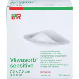 VLIWASORB Penso superabsorvente sensível de 7,5x7,5 cm, 10 unidades