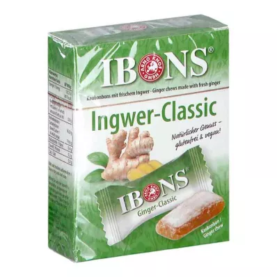 IBONS Ginger Classic Box rebuçados de mascar, 60 g