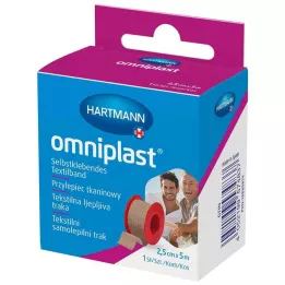 OMNIPLAST Gesso de fixação tecido têxtil 2,5 cmx5 m OTC, 1 pc