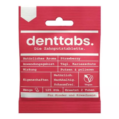 DENTTABS Kids Strawberry sem flúor, 125 unidades DENTTABS Kids Strawberry sem flúor, 125 unidades