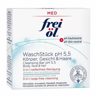 Barra de lavagem com óleo grátis pH 5,5 para cabelos faciais e corporais, 90 g Barra de lavagem com óleo grátis pH 5,5 para cabelos faciais e corporais, 90 g