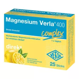 MAGNESIUM VERLA 400 grânulos directos de limão, 25 unidades