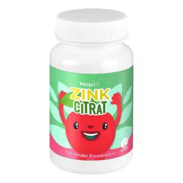 ZINKCITRAT Comprimidos mastigáveis para crianças vegan, 120 unidades