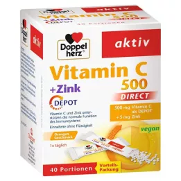 Doppelherz Vitamina C 500 + Zinco Depot Direct Pellets, 40 unid