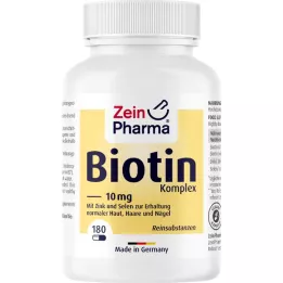 BIOTIN KOMPLEX Cápsulas de dose elevada de 10 mg+Zinco+Selénio, 180 unid