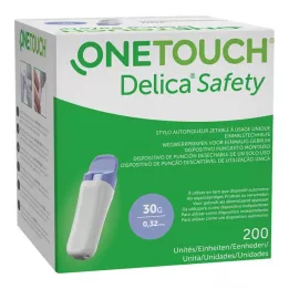ONE TOUCH Dispositivo de punção capilar descartável Delica Safety 30 G, 200 unidades