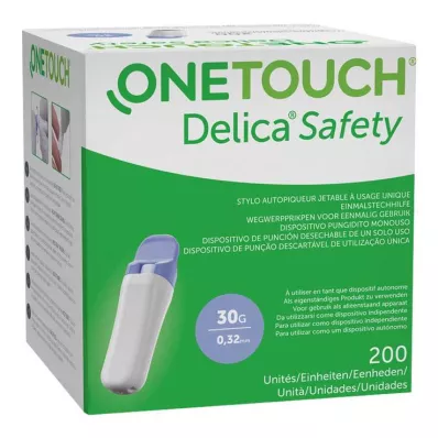 Lancetador descartável One Touch Delica Safety 30 G, 200 un Lancetador descartável One Touch Delica Safety 30 G, 200 un