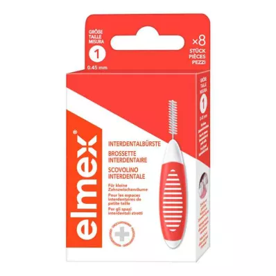 ELMEX Escovas interdentais ISO tamanho 1 0,45 mm cor de laranja, 8 unid