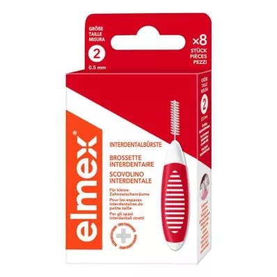 ELMEX Escovas interdentais ISO tamanho 2 0,5 mm vermelho, 8 pcs ELMEX Escovas interdentais ISO tamanho 2 0,5 mm vermelho, 8 pcs