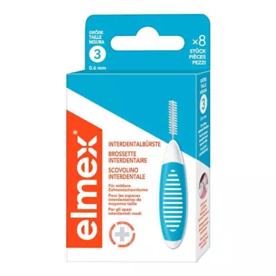 ELMEX Escovas interdentais ISO tamanho 3 0,6 mm azul, 8 unid ELMEX Escovas interdentais ISO tamanho 3 0,6 mm azul, 8 unid