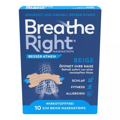 BESSER Pensos nasais Atmen Breathe Right bege normal, 10 unidades BESSER Pensos nasais Atmen Breathe Right bege normal, 10 unidades