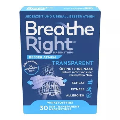 BESSER Pensos nasais Atmen Breathe Right normal transp., 30 unid BESSER Pensos nasais Atmen Breathe Right normal transp., 30 unid