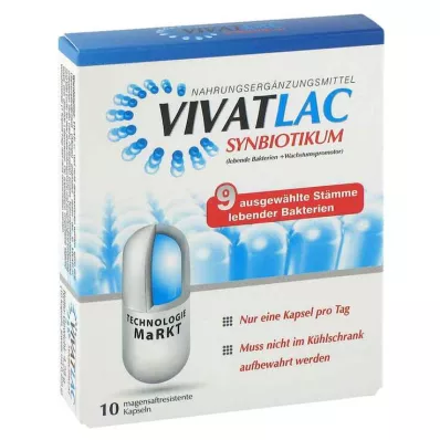 Cápsulas gastrorresistentes Vivatlac Synbiotic, 10 unid Cápsulas gastrorresistentes Vivatlac Synbiotic, 10 unid
