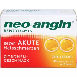 NEO-ANGIN Benzidamina dor de garganta aguda limão, 40 unid