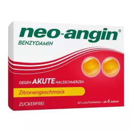 NEO-ANGIN Benzidamina dor de garganta aguda limão, 40 unid