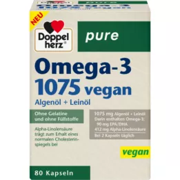 DOPPELHERZ Omega-3 1075 vegan pure capsules, 80 Cápsulas